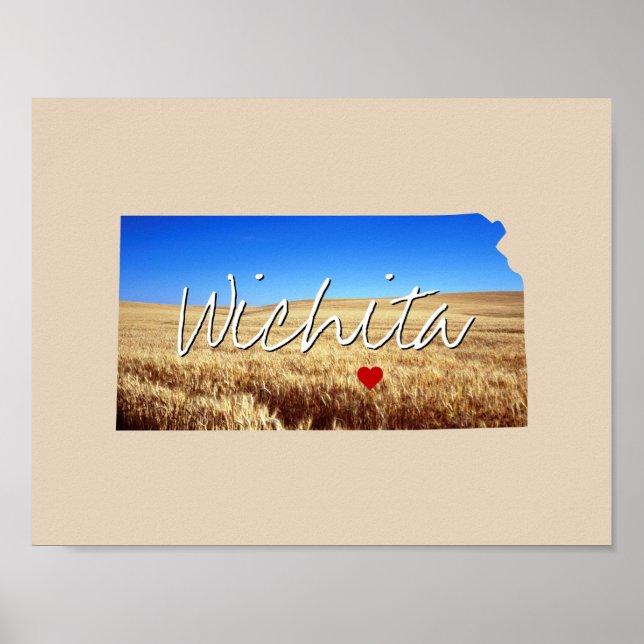 Kansas Staat Foto Einfügen und Ortsname Poster (Vorne)