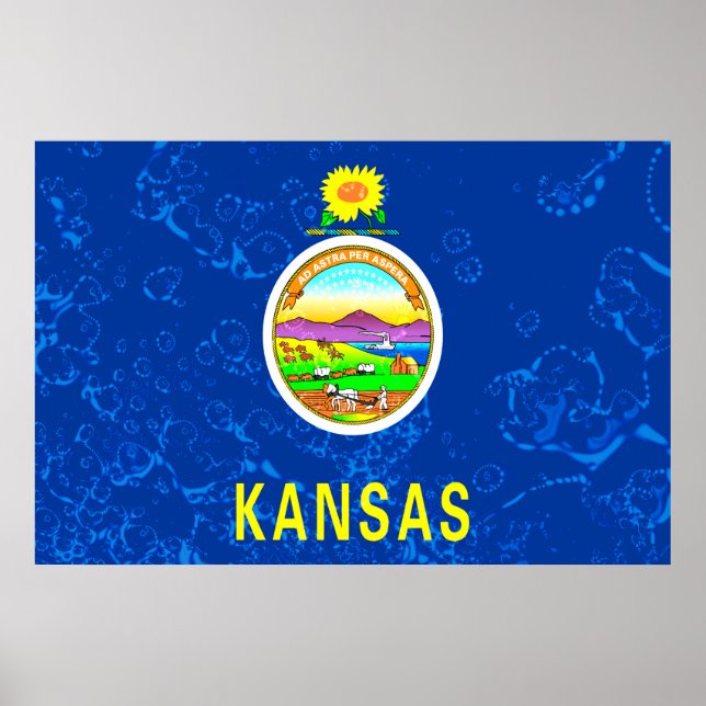 Kansas Staat Grunge Fahne Poster (Vorne)