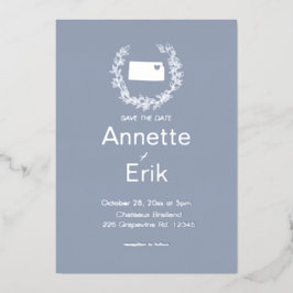 Kansas Staat Hochzeit in Urlaubsort Folieneinladung