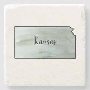 Kansas Staat Illustration Steinuntersetzer
