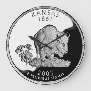 Kansas Staat Imitate Quarter Clock Große Wanduhr