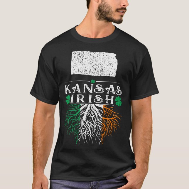 Kansas Staat Irish St Patricks Day Geschenk T-Shirt (Vorderseite)