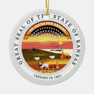 Kansas Staat Siegel Keramikornament