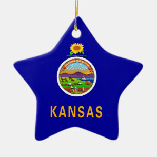 Kansas-Staats-Flagge Keramikornament