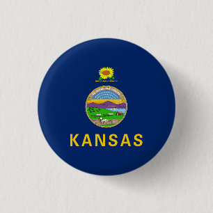 Kansas Staatsflagge Button