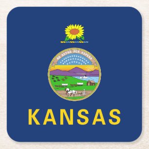 Kansas Staatsflagge Rechteckiger Pappuntersetzer