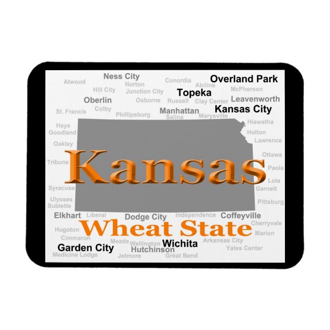 Kansas Staatsstolz Map Magnet (Horizontal)