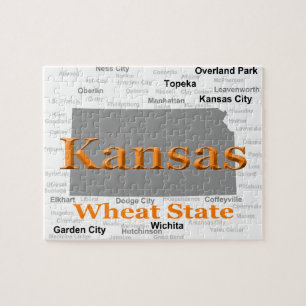 Kansas Staatsstolz Map Puzzle