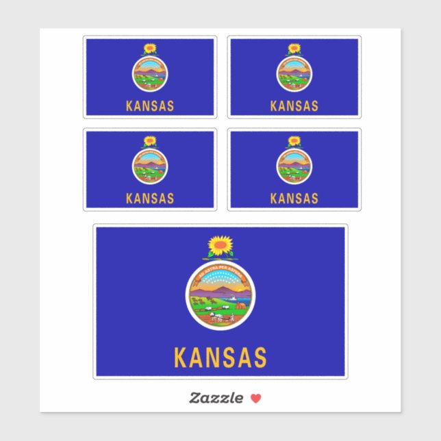 Kansas State Flag Aufkleber (Blatt)