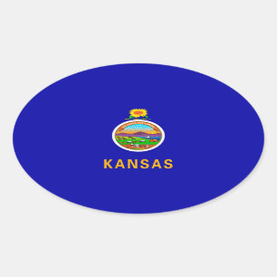 Kansas State Flag Design Ovaler Aufkleber