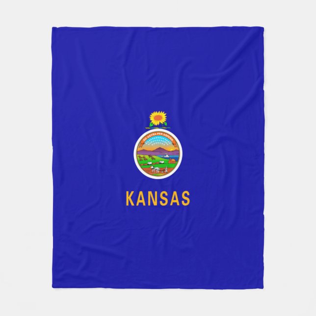 Kansas State Flag Fleecedecke (Vorderseite)