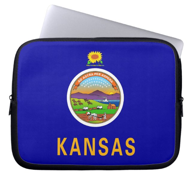 Kansas State Flag Laptop Sleeve (Vorderseite)