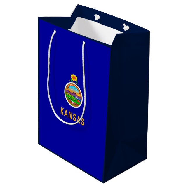 Kansas State Flag Mittlere Geschenktüte (Rückseite Schrägansicht)