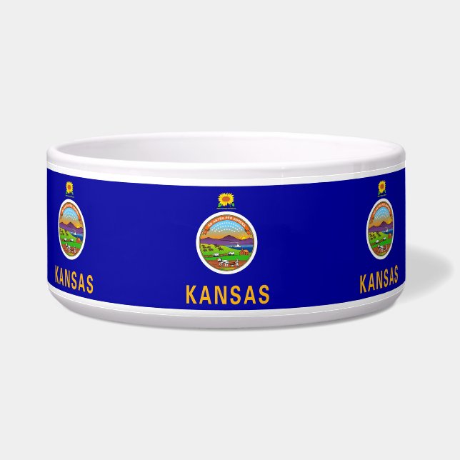 Kansas State Flag Pet Bowl Napf (Links)
