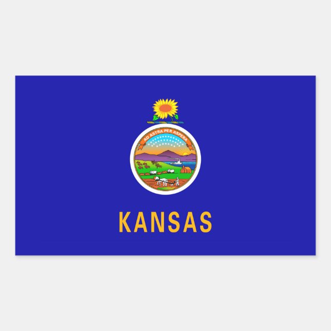 Kansas State Flag Rechteckiger Aufkleber (Vorderseite)