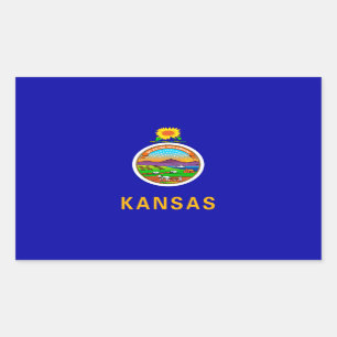 Kansas State Flag Rechteckiger Aufkleber