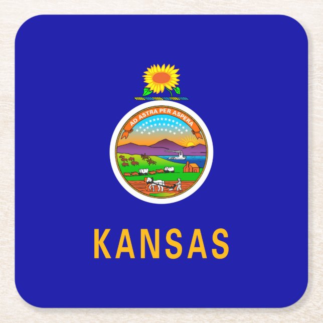Kansas State Flag Rechteckiger Pappuntersetzer (Vorderseite)