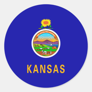 Kansas State Flag Runder Aufkleber