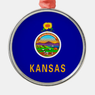 Kansas State Flag Silbernes Ornament