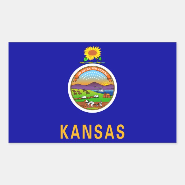 Kansas State Flag Sticker (Vorderseite)