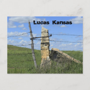 Kansas Stone Post Fence Post, Post Card. Postkarte