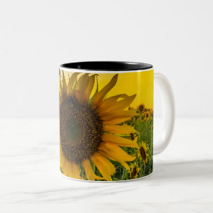 Kansas Sunflower Field Zweifarbige Tasse