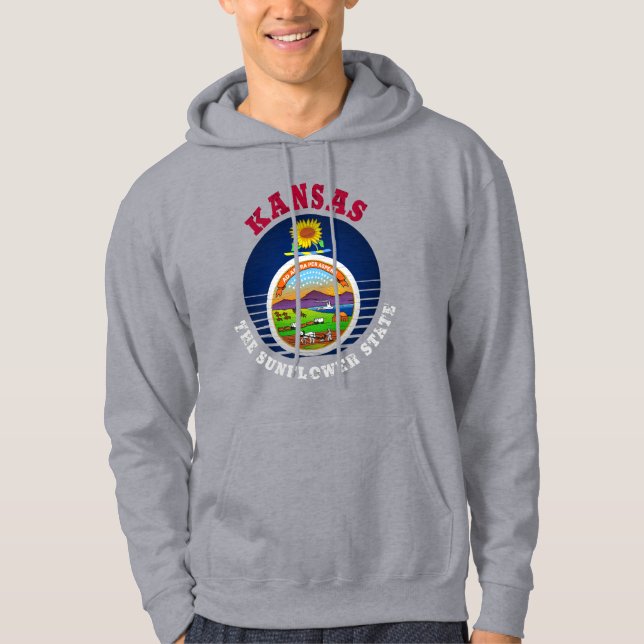 KANSAS SUNFLOWER STAAT FLAG HOODIE (Vorderseite)