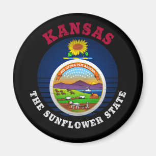 KANSAS SUNFLOWER STAAT FLAG MAGNET