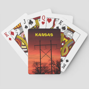 Kansas Sunset mit Power Lines Playing Card's Spielkarten