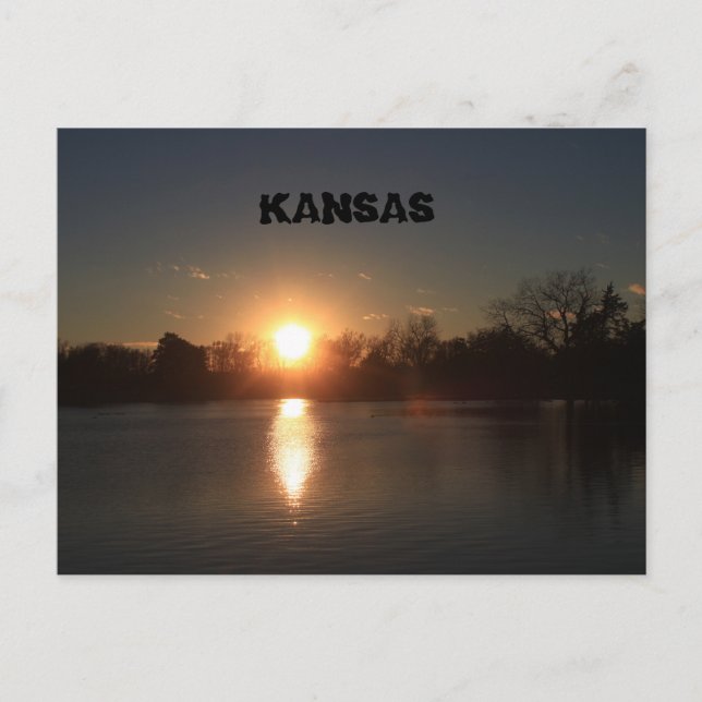 Kansas Sunset mit Reflection POST CARD Postkarte (Vorderseite)