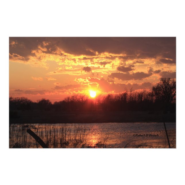 Kansas Sunset mit Reflektion Foto Erweiterung (Vorne)