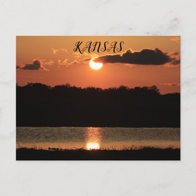 Kansas Sunset Reflection Post Card. Postkarte (Vorderseite)