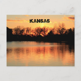 Kansas Sunset Reflection Sterling Lake Post Card Postkarte