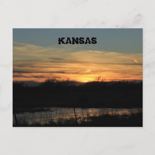 Kansas Sunset Reflexion. Postkarte. Postkarte (Vorderseite)
