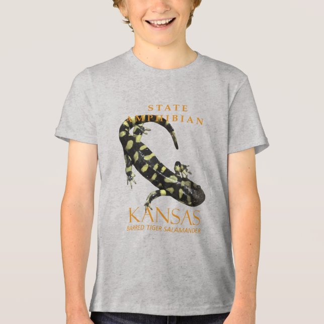 Kansas Territory Amphibian The Barred Salamander Tri-Blend Shirt (Vorderseite)