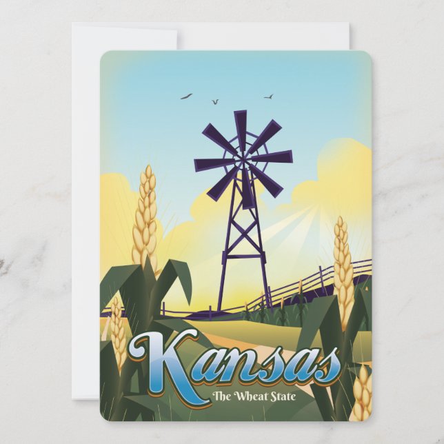 Kansas "the Wheat Staat" Reiseplakat. (Vorderseite)