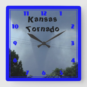 Kansas Tornado CLOCK Quadratische Wanduhr