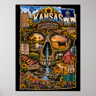 Kansas-Totenkopf-Kunstposter State of Mind Poster