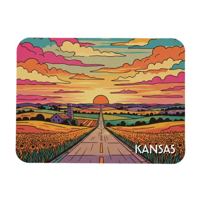 Kansas Travel Magnet (Horizontal)