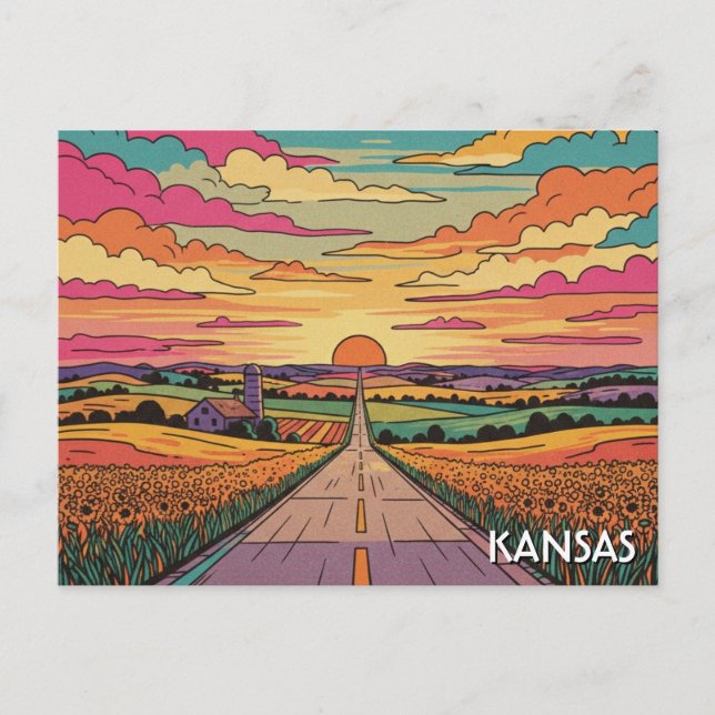 Kansas Travel Postkarte (Vorderseite)
