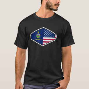 Kansas- und USA-Flaggen Amerikanische Ehre und Sto T-Shirt
