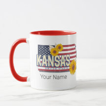 Kansas United Staaten Retro Staat Map Vintag USA