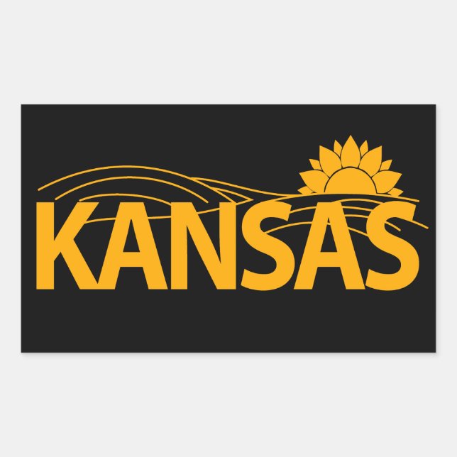 Kansas USA Rechteckiger Aufkleber (Vorderseite)