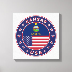 Kansas, USA Staaten, Kansas Poster, Leinwand