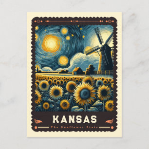 Kansas   Vincent Van Gogh Inspiriert Postkarte