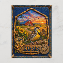 Kansas Vintage Reise Postkarte