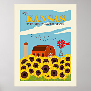 Kansas Vintage Reiseplakat Poster