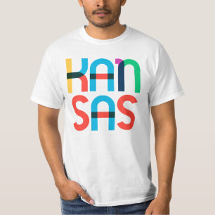 Kansas Vintage Retro Pop Art 80er Primärfarben T-Shirt
