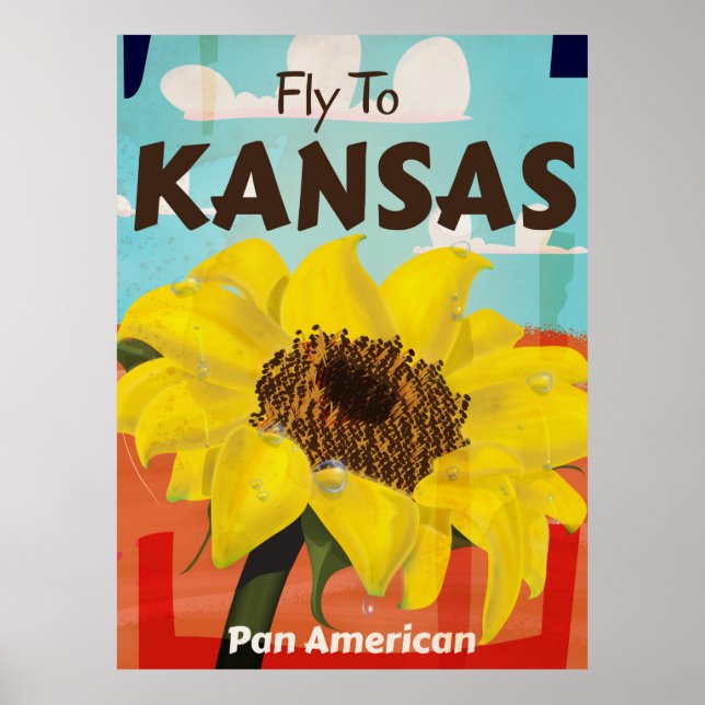 Kansas Vintage Sonnenblume Poster (Vorne)
