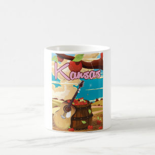 Kansas Vintager Cartoon Reiseplakat Tasse